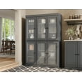 thumbnail image 1 of 100% Solid Wood 48.5" Pantry China Cabinet with Frosted Glass Doors and Adjustable Shelves, 1 of 6