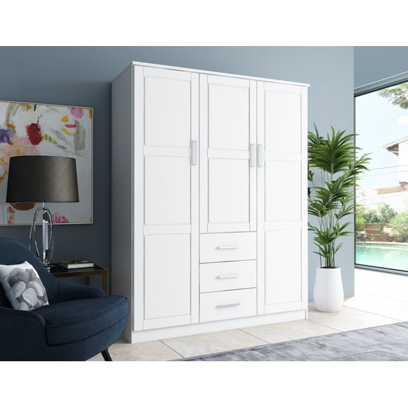 100% Solid Wood Cosmo 3-Door Wardrobe