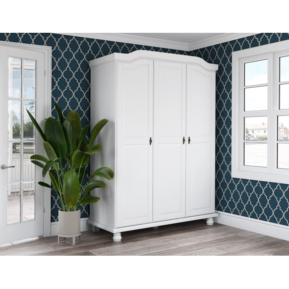 100% Solid Wood Kyle 3-Door Wardrobe