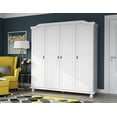 thumbnail image 1 of 100% Solid Wood Kyle 4-Door Wardrobe Armoire with Solid Wood Doors, 1 of 7