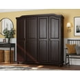 thumbnail image 1 of 100% Solid Wood Kyle 4-Door Wardrobe Armoire with Solid Wood Doors, 1 of 4