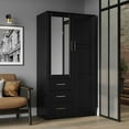 thumbnail image 1 of 100% Solid Wood Metro 2-Door Wardrobe with Mirrored Door, 1 of 4
