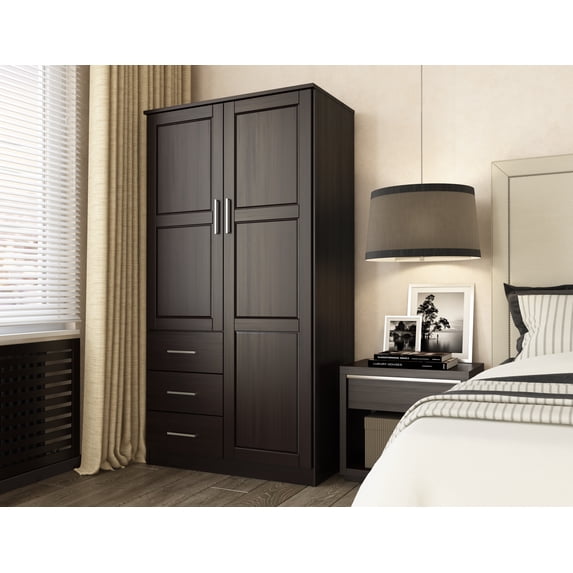 100% Solid Wood Metro 2-Door Wardrobe