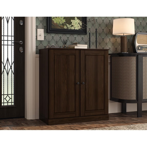 100% Solid Wood Shoe Cabinet Storage with Raised Panel Doors ...