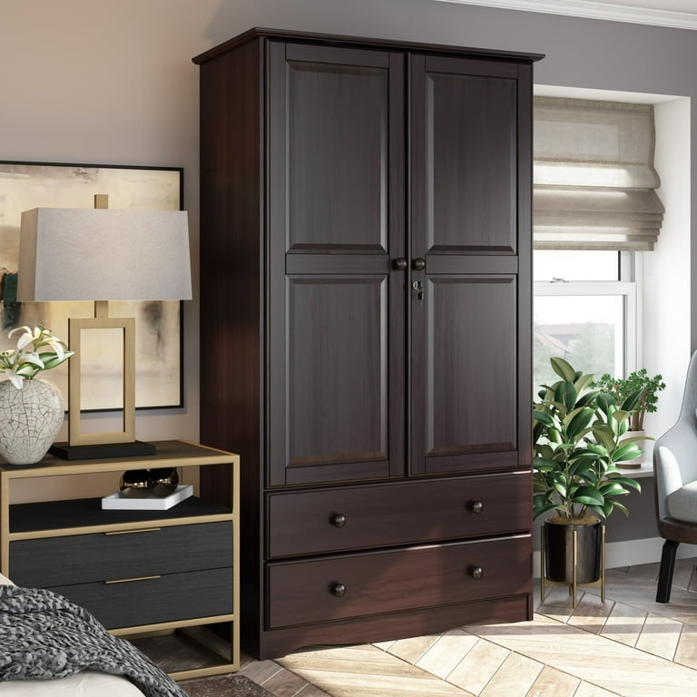 Solid wood armoire wardrobe on sale closet