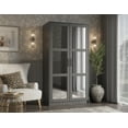 thumbnail image 1 of 100% Solid Wood Urban 2-Door Wardrobe Armoire with Mirrored Doors, 1 of 3