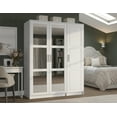 thumbnail image 1 of 100% Solid Wood Urban 3-Door Wardrobe Armoire with Mirrored Doors, 1 of 4