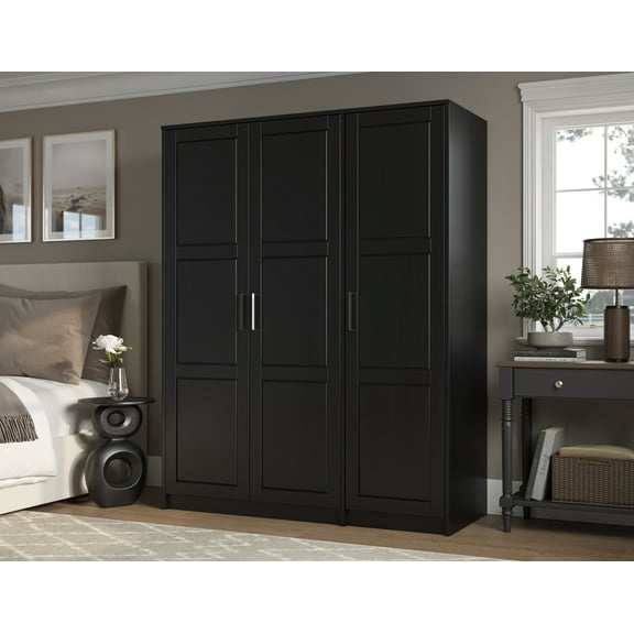 100% Solid Wood Urban 3-Door Wardrobe Armoire