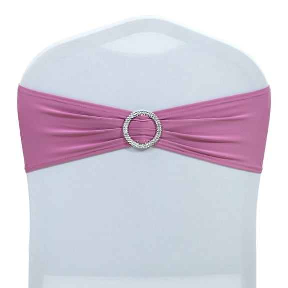 100 Spandex Stretch Chair Cover Sashes Bows Wedding Party (Dusty Pink)~FREE SHIP