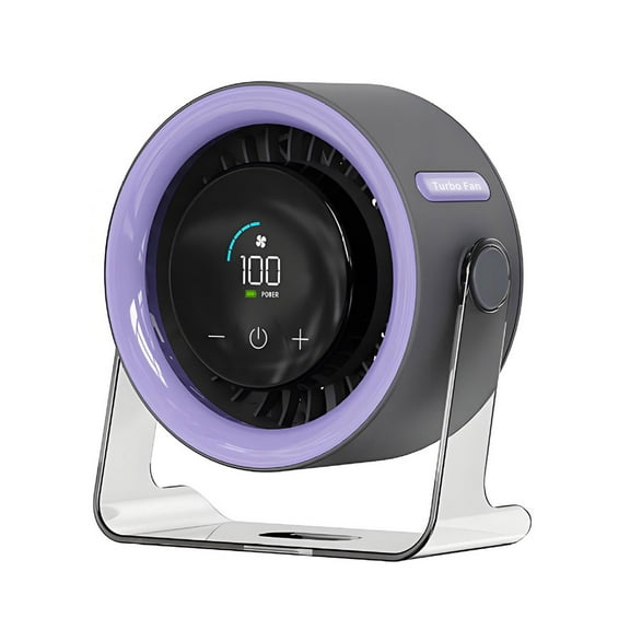 100 Speed Adjustable Mini Desk Fan with Digital Display USB Powered Portable Fan
