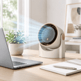 thumbnail image 1 of 100 Speed High Turbine Fan,Quiet Rechargeable Motor LED Display with USB,180 Degree Wide Angle for Office, Home, Travel & Personal Strong Cooling Use Beige, 1 of 8