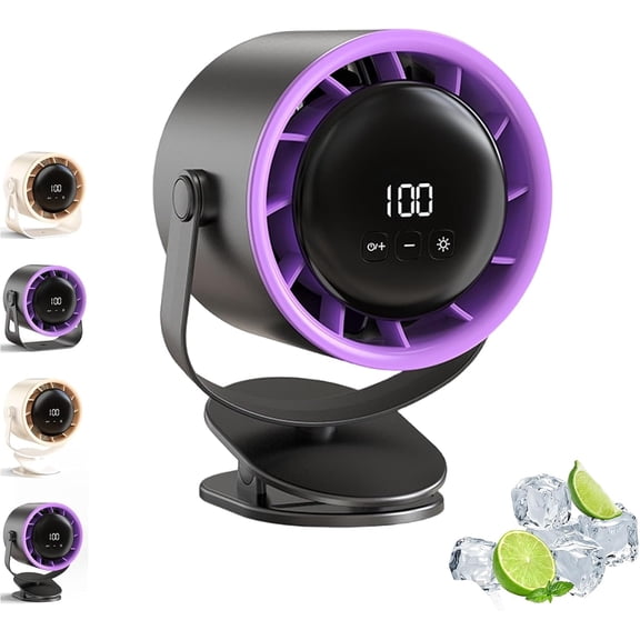 100-Speed High Velocity Hanging Circulating Fan, USB-C Rechargeable Wall Mount Mini Circulator Fan, Adjustable Airflow for Bedroom, Patio, Camping & Home (C)