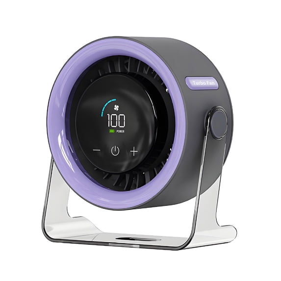 100-Speed Mini Desk Fan with Digital Display, Portable Rechargeable Small Fan with Brushless Motor, Adjustable Tilt for Desktop, Office, Bedroom, and Indoor Outdoor Use