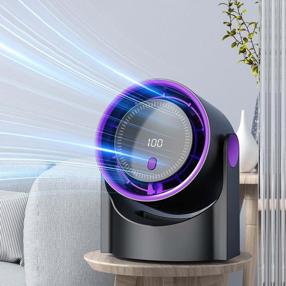 100 Speed Touch Control Wall Mounted Fan, real time digital parameter display, 180 degree wide angle wind supply, low noise rechargeable dual use fan for bedroom apartment workspace air circulation