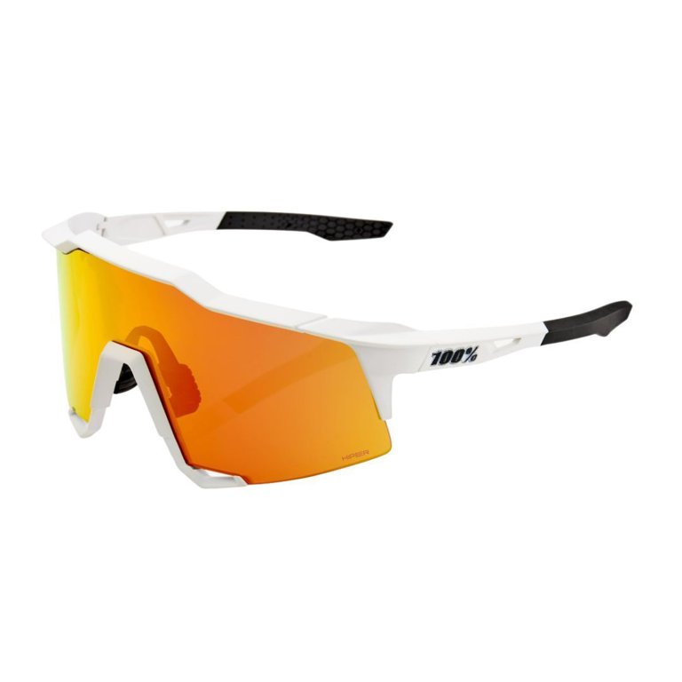 100% SPEEDCRAFT サングラス ホワイト SPEEDCRAFT - Matte White - HiPER Blue Multilayer Mirror Lens