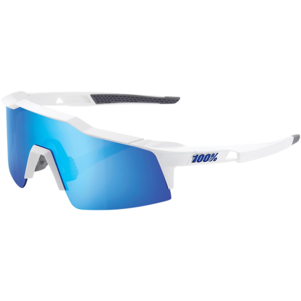 100% Speedcraft XS Sunglasses (OSFM, White / Blue Mirror Lens)