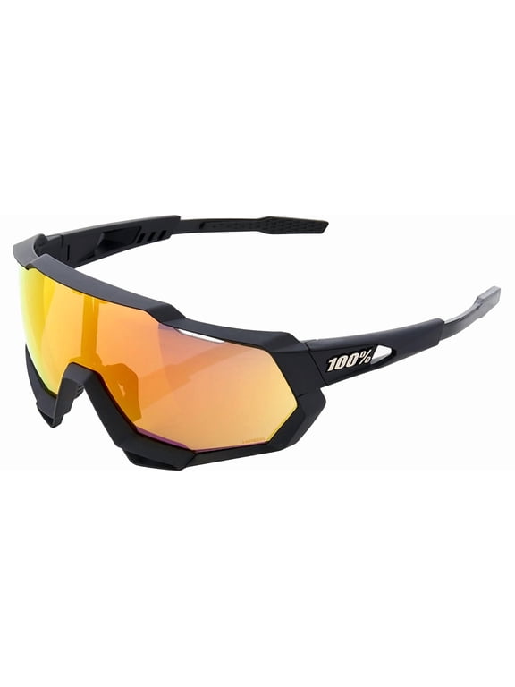 Speedtrap Soft Tact Black Unisex Shield Wrap Sunglasses with Clear Bonus Lens