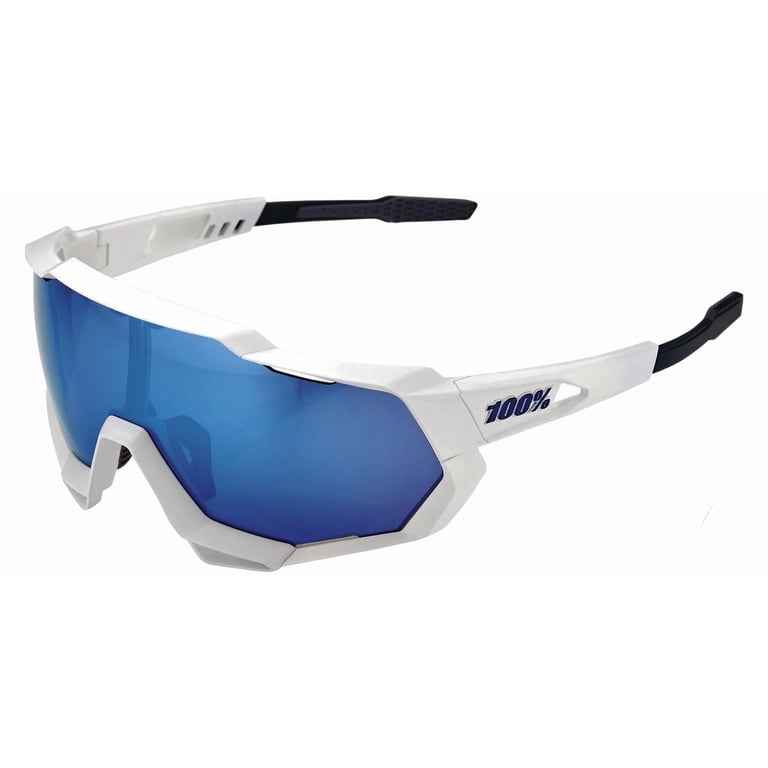 100percent Speedtrap サングラス 100% Speedtrap Matte White Unisex Shield Wrap Sunglasses with