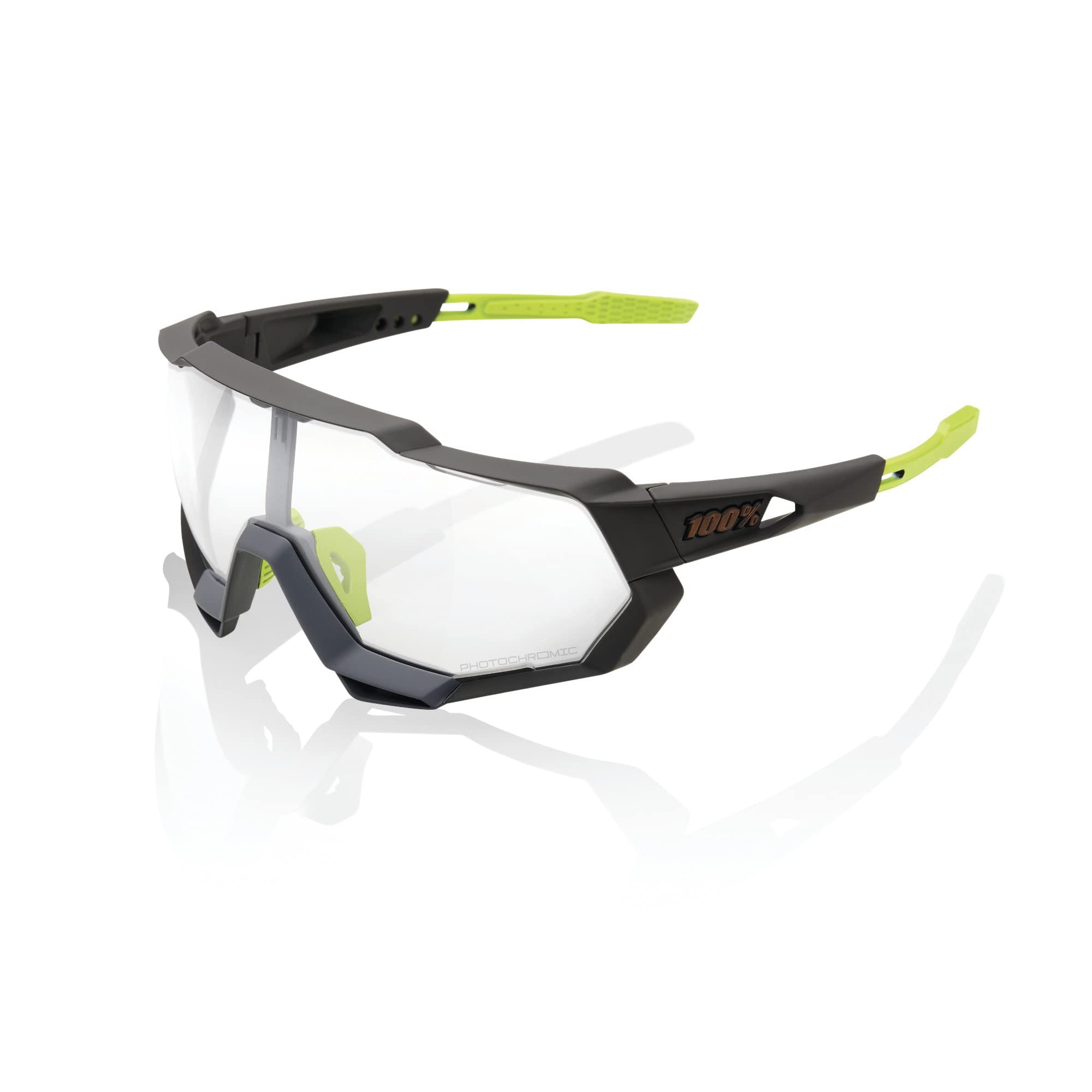 100% Speedtrap Matte White Unisex Shield Wrap Sunglasses with