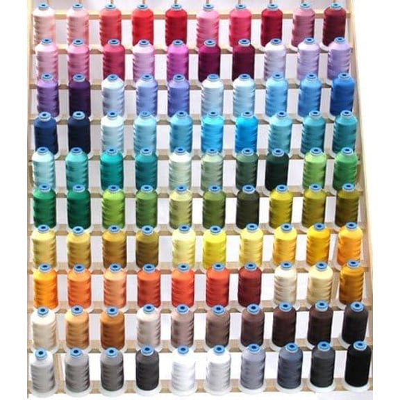 100 Spool Rayon Embroidery Machine Thread Set Vibrant Colors, 1100YDS 40wt, 6 Thread Nets, 2 Water Erasable Pens for Brother Babylock Janome Singer Pfaff Husquarna Bernina Melco$$Art & Craft