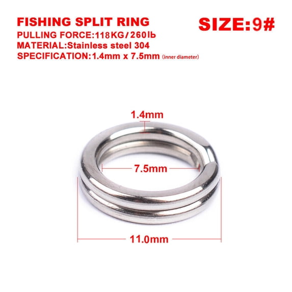 100 Stainless Steel Fishing Split Rings 25LB-350LB Heavy Saltwater Duty Big Game