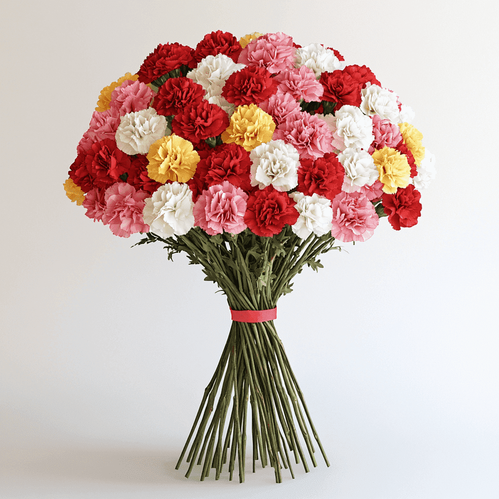 ハチ公　CLASS 100 carnations & japanes Walmart Fresh Delivery: 100 Stem Assorted Color Carnation Bouquets