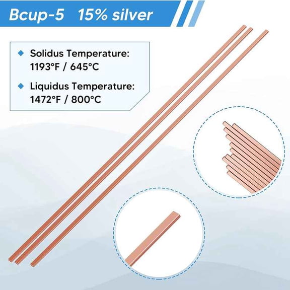 100 Sticks Brazing Rods, Copper Phosphor Welding Rods Industry for Air Conditioning,Refrigerator,Cold Storage,HVAC Units