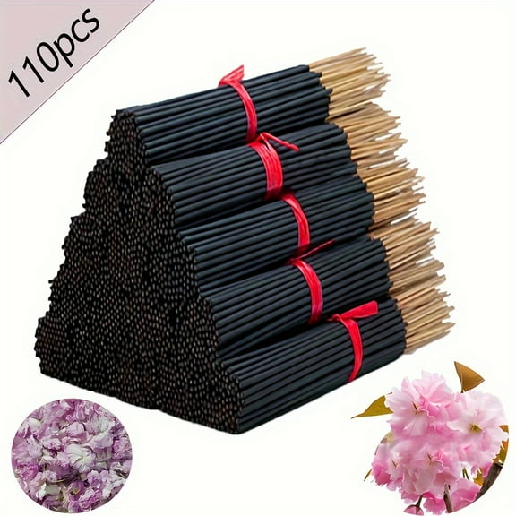 [100 Sticks Long Burn Incense] Japanese Cherry Blossom Incense Sticks, Extended to 12.7 Inches - 1 Bundle of 100 Sticks - Smooth