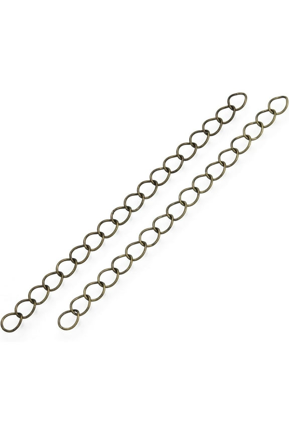 100 Strands Extender Chains Iron Curb Chains Removable Chain Extension Bronze Tails Chain DIY Jewelry Making for Necklace Bracelet Anklet KeyDIY