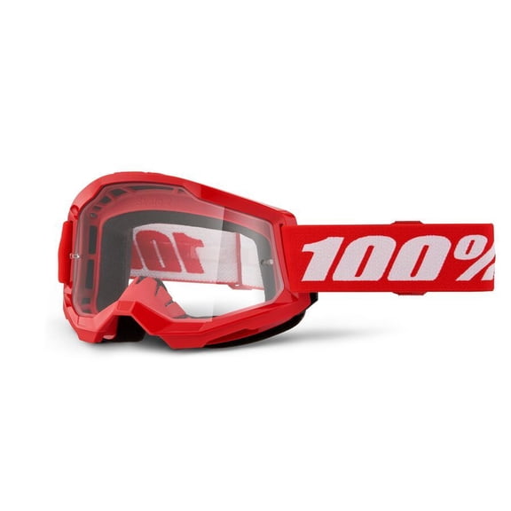 100% Strata 2 Goggles (One Size Fits Most, Red / Clear Lens)