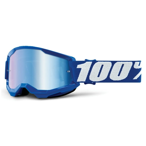 100 % Strata 2 Junior Goggles (One Size Fits Most, Blue / Mirror Red/Blue Lens)
