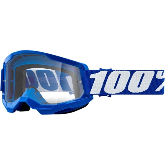 100% Strata 2 Motocross & Mountain Bike Goggle, Blue Frame, Clear Lens
