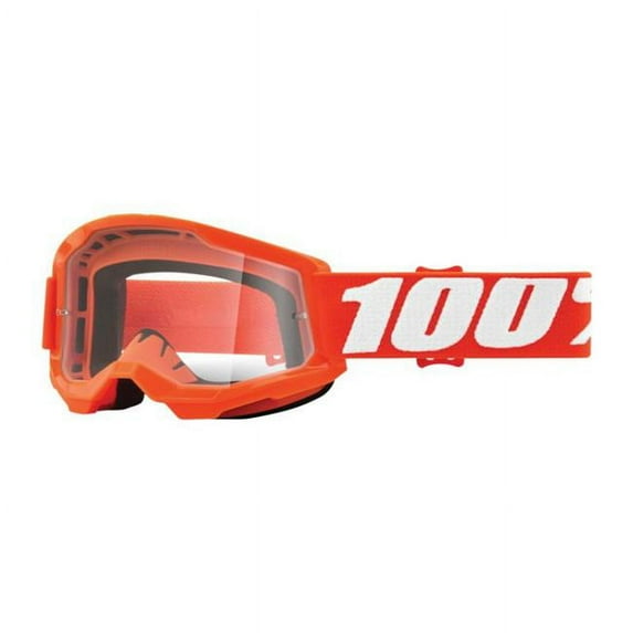 100% Strata 2 Youth Goggles (OSFA, Orange / Clear Lens)