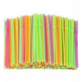 thumbnail image 1 of 100 Straws Bendy Colourful Flexible Plastic Birthday Wedding Party Drink I5F9, 1 of 5