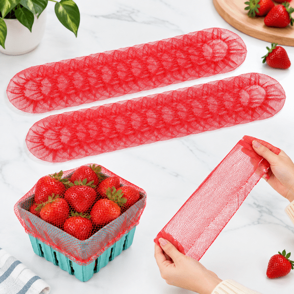 100 Stretchable Breathable Berry Basket Covers For Pint, Half-Pint, and Quart Produce Containers