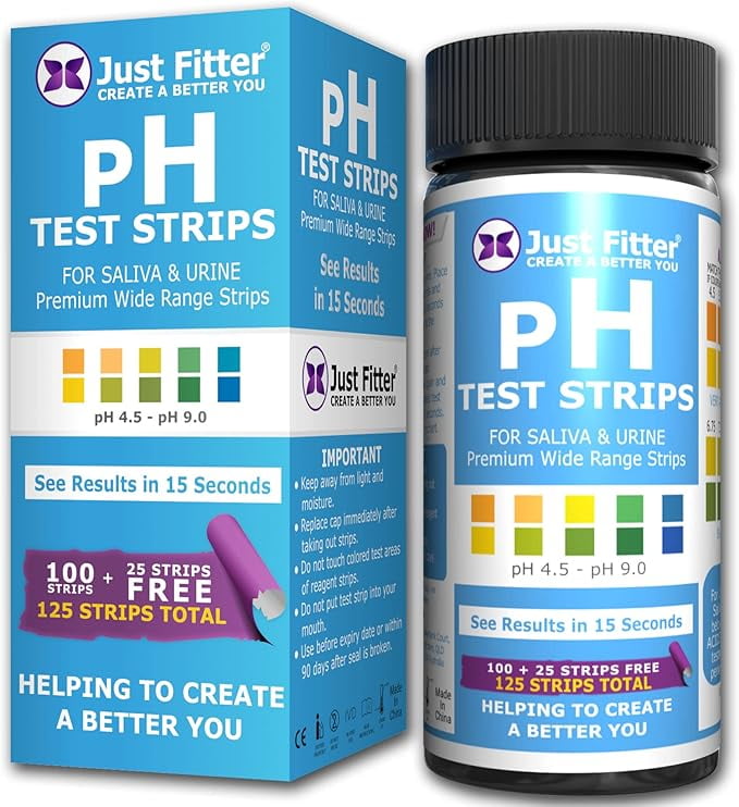 100 Strips PH Test Strips for Testing Alkaline and Acid Levels in The Body, Track \u0026 Monitor Your PH Level Using Saliva and Urine, Get Highly Accurate Results in Seconds