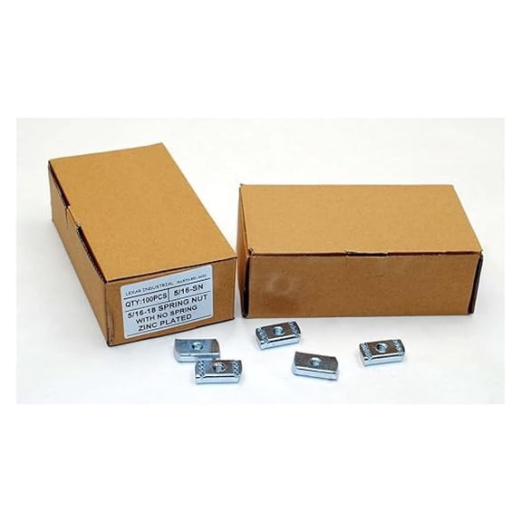 (100) Strut Channel Nuts 5/16-18 No Spring Zinc Plated Unistrut Nut