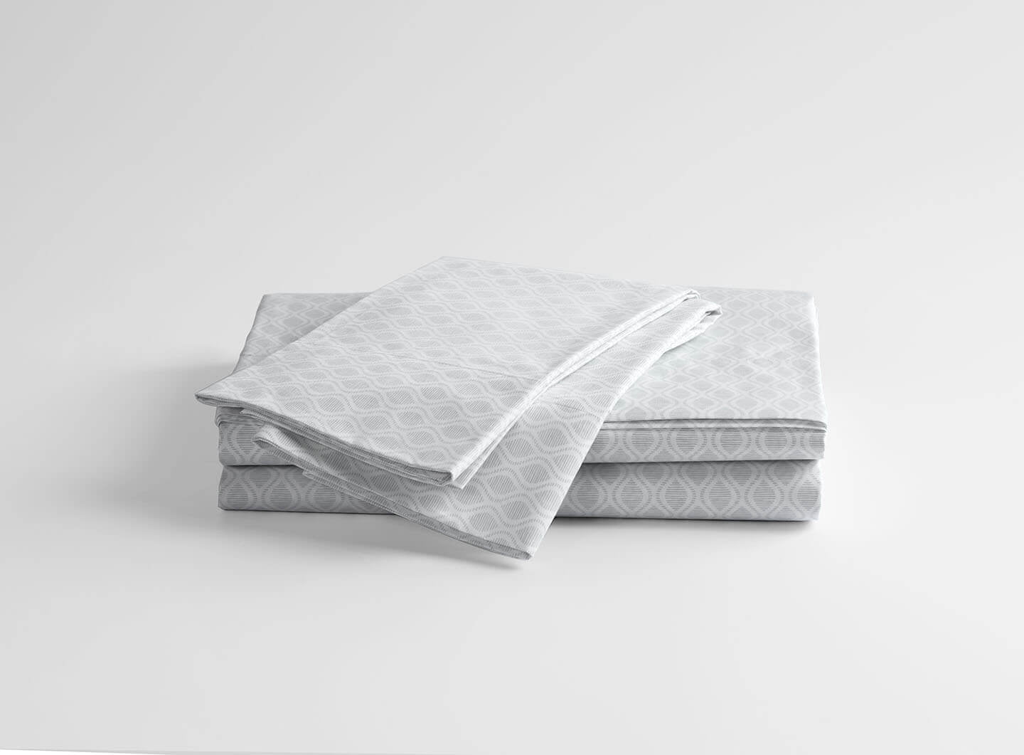 100% Supima Cotton, 400 Thread Count Percale Ogee Print Sheet Set