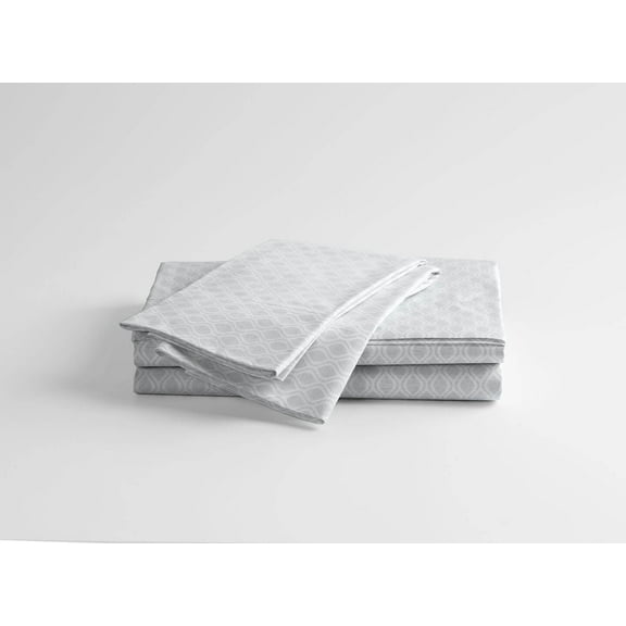100% Supima Cotton, 400 Thread Count Percale Ogee Print Sheet Set