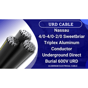 100' Sweetbriar Triplex Aluminum Cable URD Direct Burial 4/0-4/0-2/0