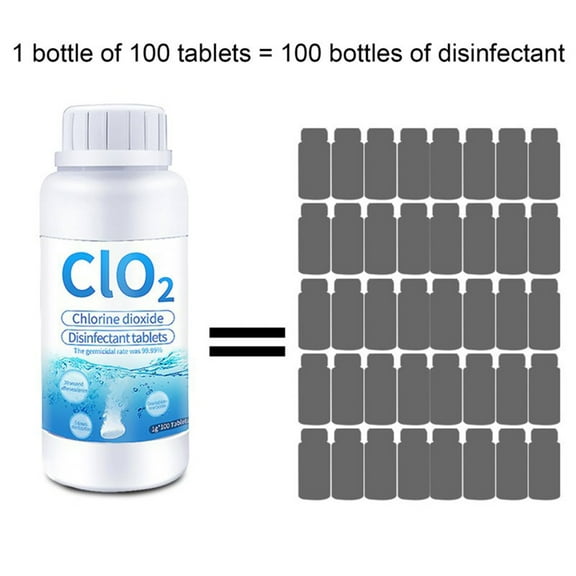 100 Tablets/Bottle High Efficiency Cleaning Chemical Tablets Odor-Free Powder Effervescent Cleaning Tablets for Outdoor Use, White, Plastic