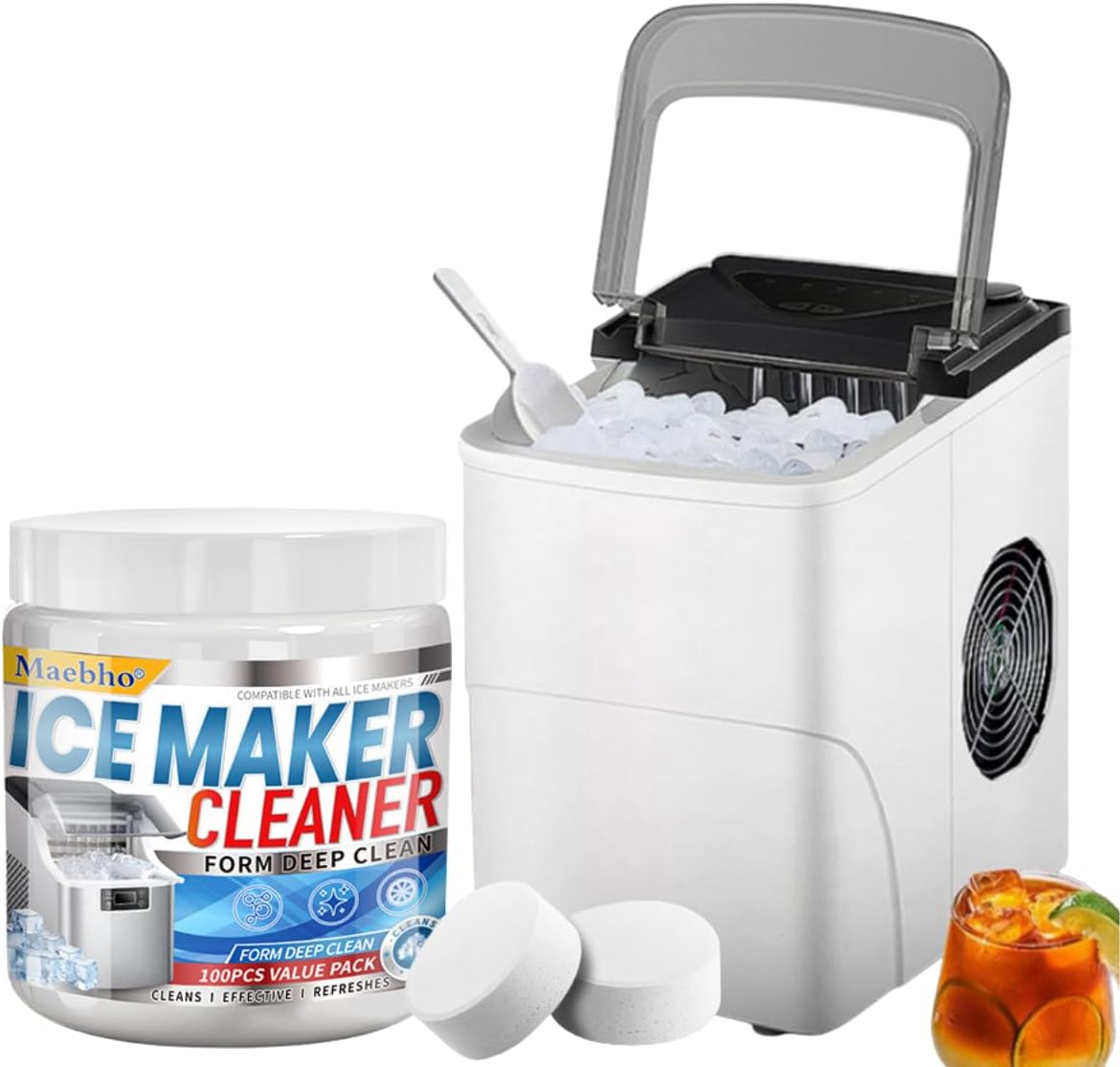 100 Tablets Ice Machine Cleaner & Descaler - Deep Cleaning Descaling ...
