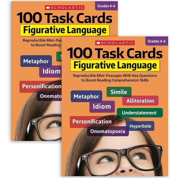 Scholastic Teaching Solutions 100 Task Cards: Figurative Language Activity Book Pack of 2