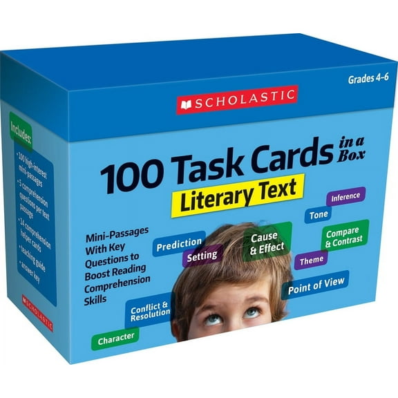100 Task Cards in a Box: Literary Text: Mini-Passages with Key Questions to Boost Reading Comprehension Skills (Other)