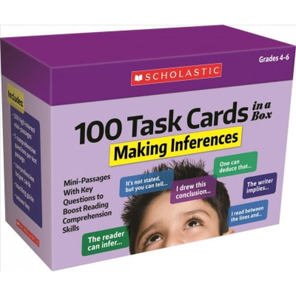 Pre-Owned 100 Task Cards in a Box: Making Inferences: Mini-Passages with Key Questions to Boost Reading Comprehension Skills (Other)