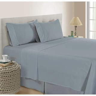 PUR & CALM SILVADUR Anti-Microbial 4 PC Solid Sheet Set King Polyester Grey Bed  Sheet in the Bed Sheets department at