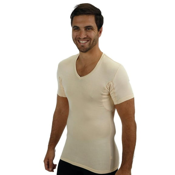 100% Tencel Slim Fit V-Neck Undershirt with Sweat-Proof Underarm Shields