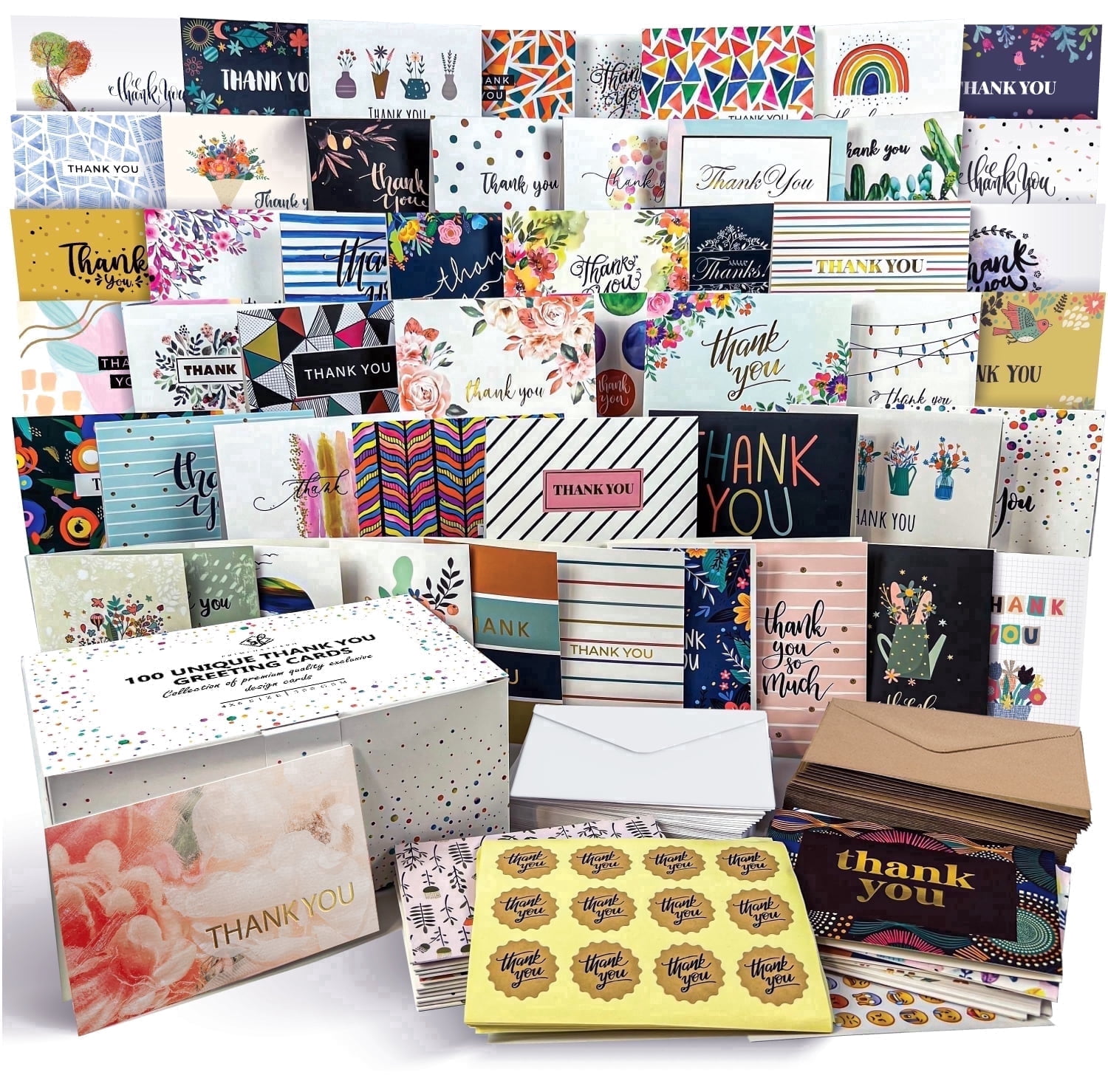 Primedaycard Thank You Cards Envelopes 4x6 100 Designs Walmart primedaycard-thank-you-cards-envelopes-4x6-100-designs-walmart
