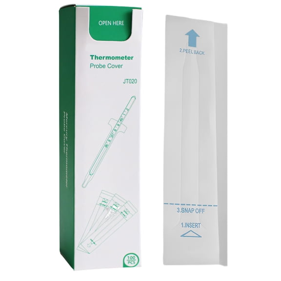 100 Thermometers Covers Disposables Fit Standard Thermometers Safe Protector Cover Clear Temperature Sheath Sleeves