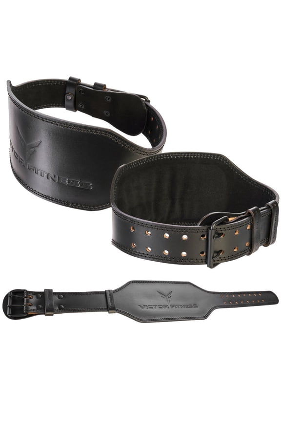 100% Top-Grain Leather 10mm Thick 6” Wide to 2.5” Taper Heavy-Duty Dual Prong Weightlifting Belt for Men and Women made with Vegetable Tanned Leather (Extra Large)
